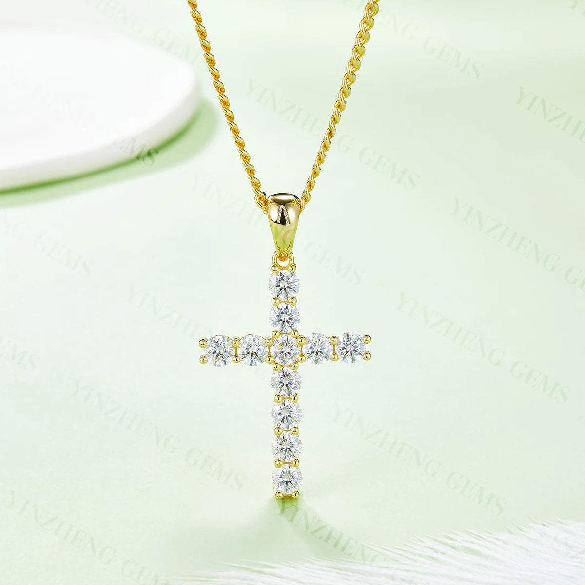 Moissanite Jewelry 925 Sterling Silver Cross Pendant D VVS