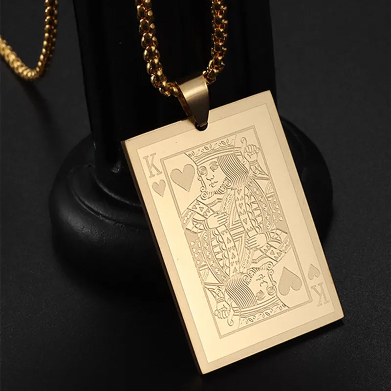 Gold Color Heart Playing Card
