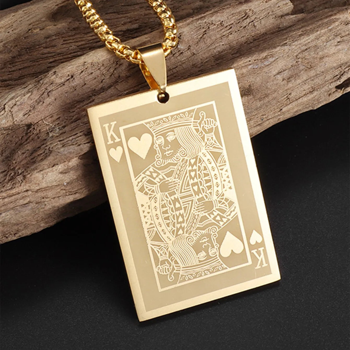 Gold Color Heart Playing Card