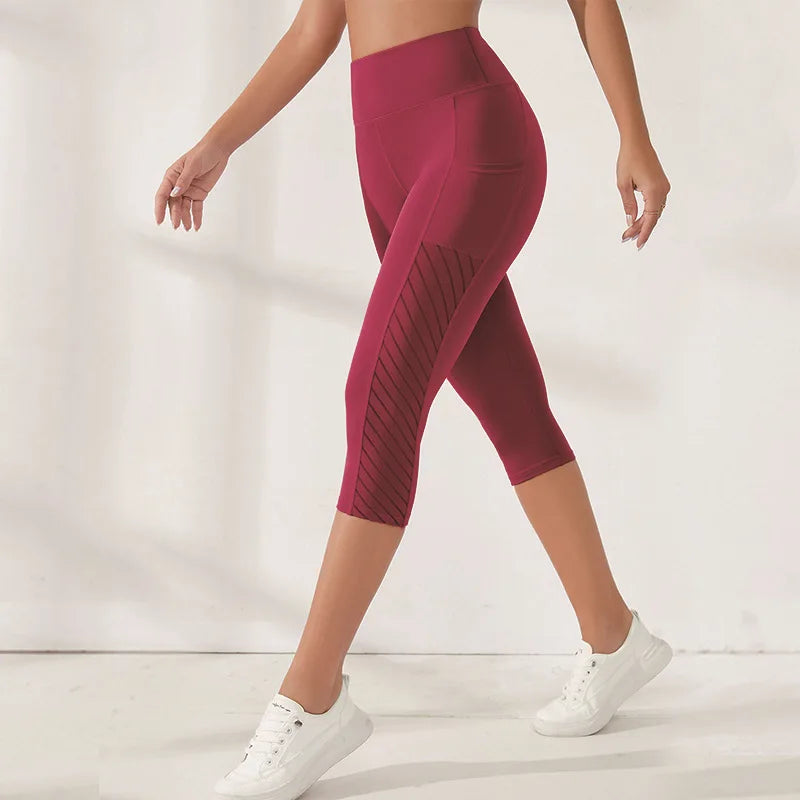 Yoga Shorts High Waist Pocket Sport Shorts