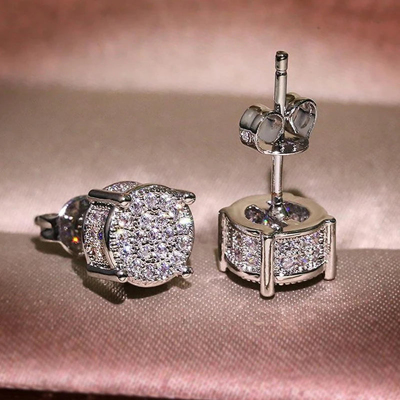 Stud Earrings Iced Out Zicron