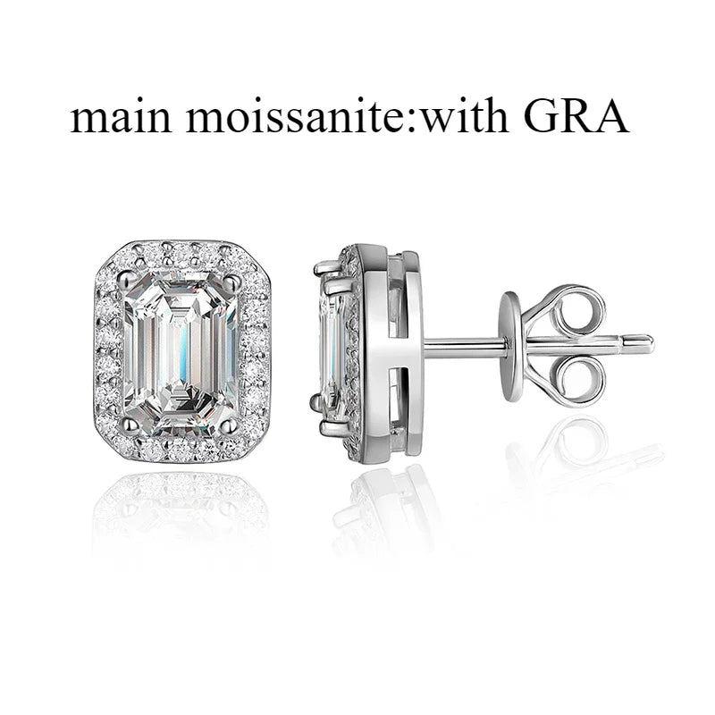 0.5CT 1CT 2CT Moissanite Stud Earrings