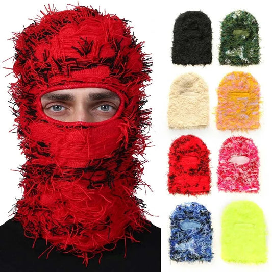 Balaclava Distressed Knitted Caps Full Face Ski Mask