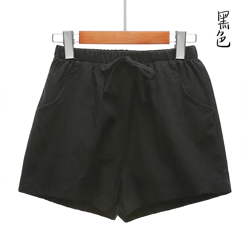 Cotton Linen Shorts Women Casual Workout Shorts