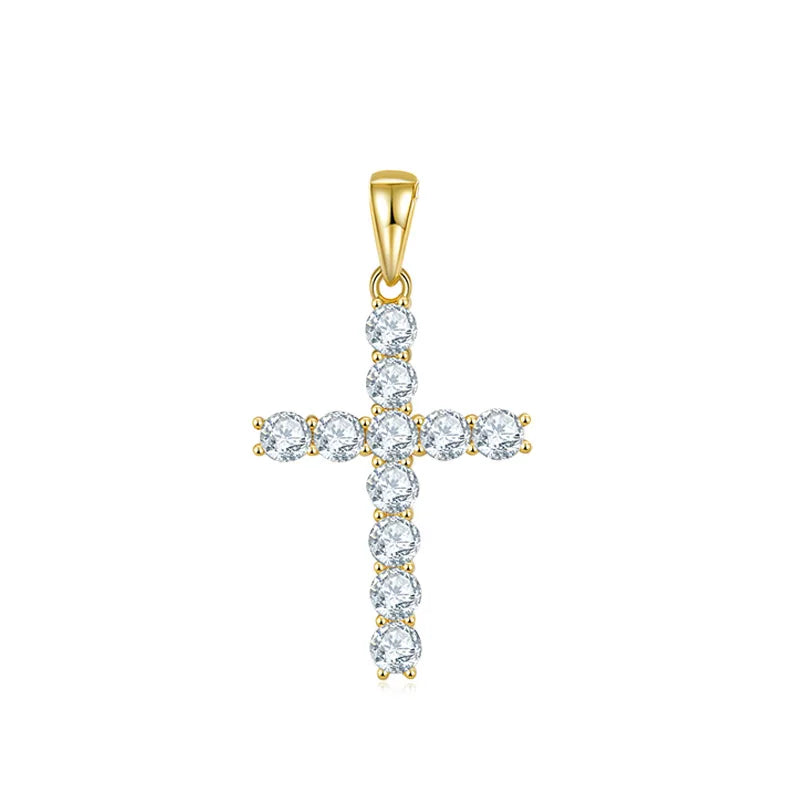 Moissanite Jewelry 925 Sterling Silver Cross Pendant D VVS