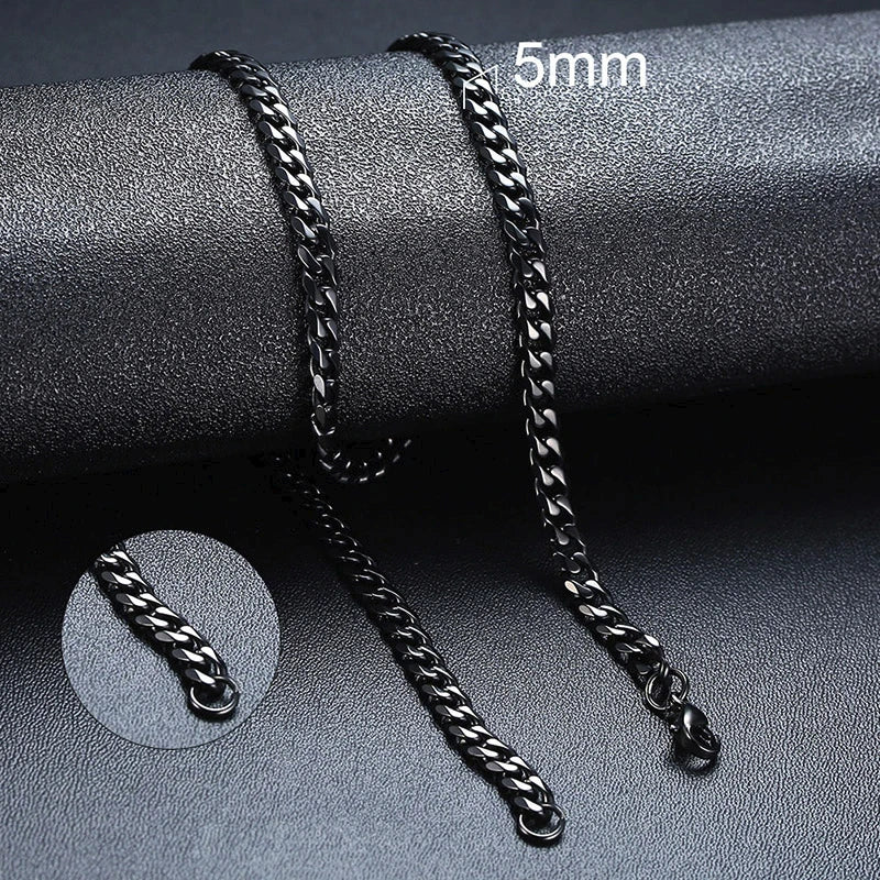 Cuban Chain Necklaces, Stainless Steel Curb Link Chain Collar,