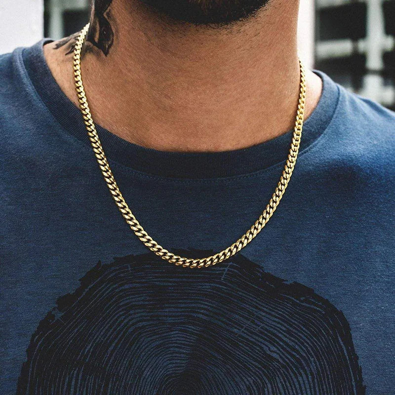 Cuban Chain Necklaces, Stainless Steel Curb Link Chain Collar,