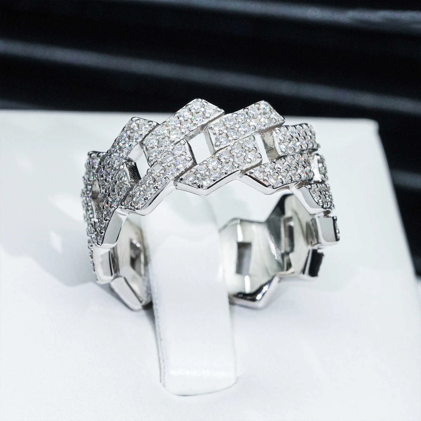 Cuban Moissanite Ring S925 Silver