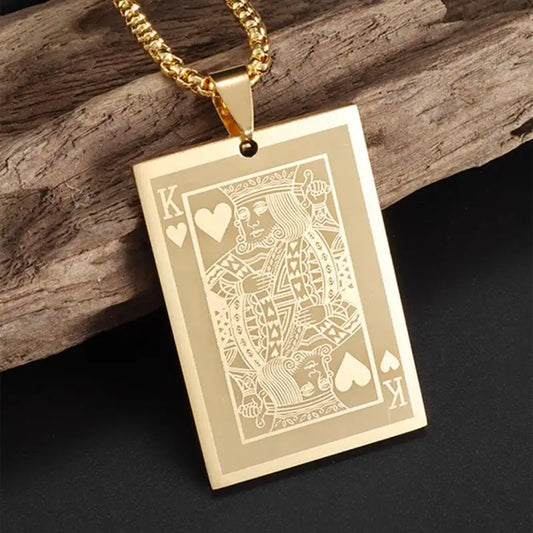 Gold Color Heart Playing Card