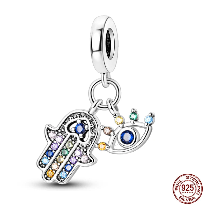 100% Real 925 Sterling Silver Classic Devil's Eye Charms