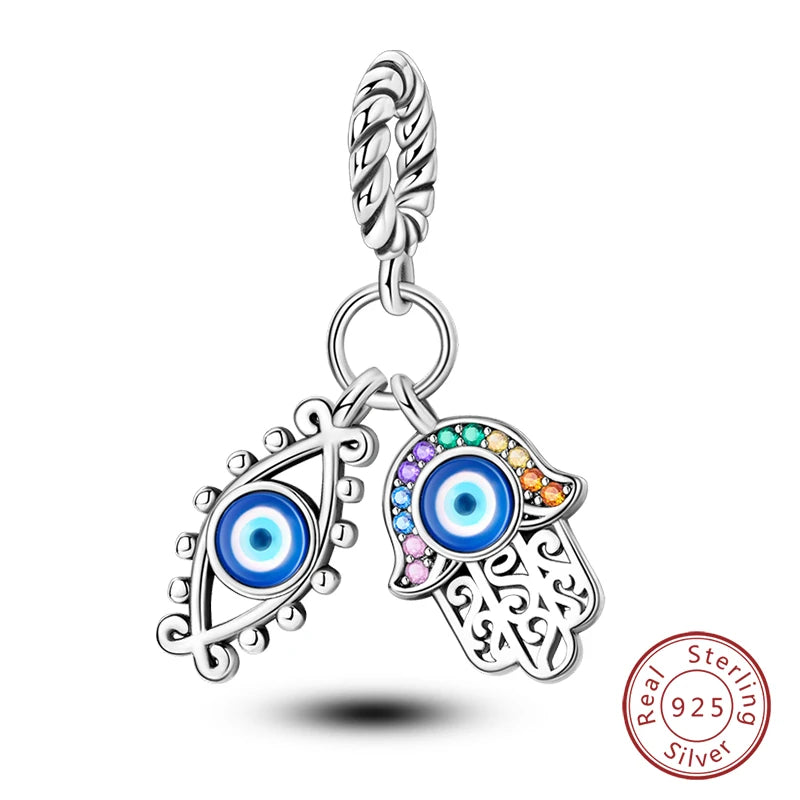 100% Real 925 Sterling Silver Classic Devil's Eye Charms